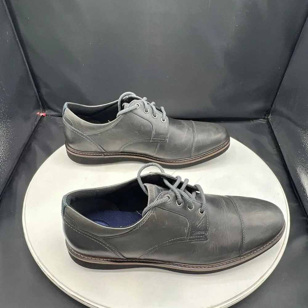Nunn Bush Comfort Gel Men’s Gray Leather Cap Toe Lace-Up Derby Dress 12M NWOB